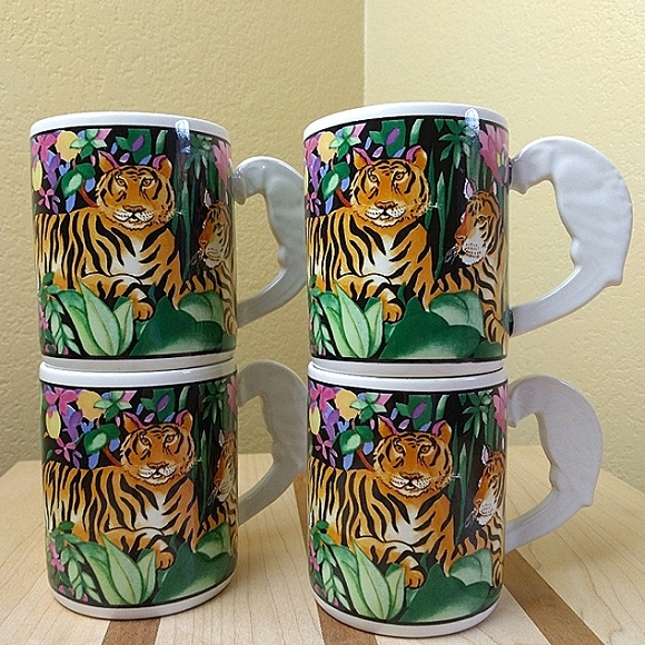 4 MUGS RAINFOREST/JUNGLE Sakura Vitromaster Set - Picture 3 of 10